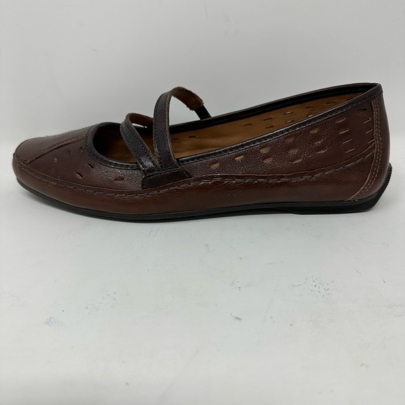 Nurture Womens Sz 6.5M Canyon Brown Leather Mary Jane Slip On Driving Flats Q6 - Picture 5 of 7